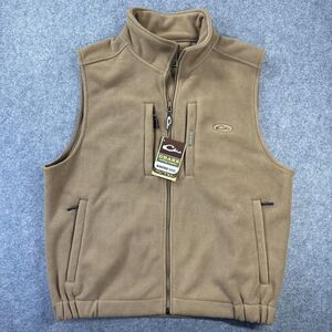 Drake Windproof Fleece Vest Mens XL Brown Full Zip Magna-Tach Hunting Outdoor